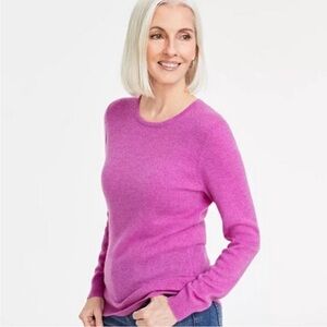 Vintage Bloom Heather Charter Club 100% Cashmere Crewneck